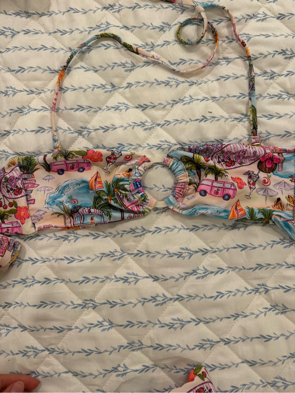 Tropical Print Bikini Set with Ring Detail - Picture 5 of 5